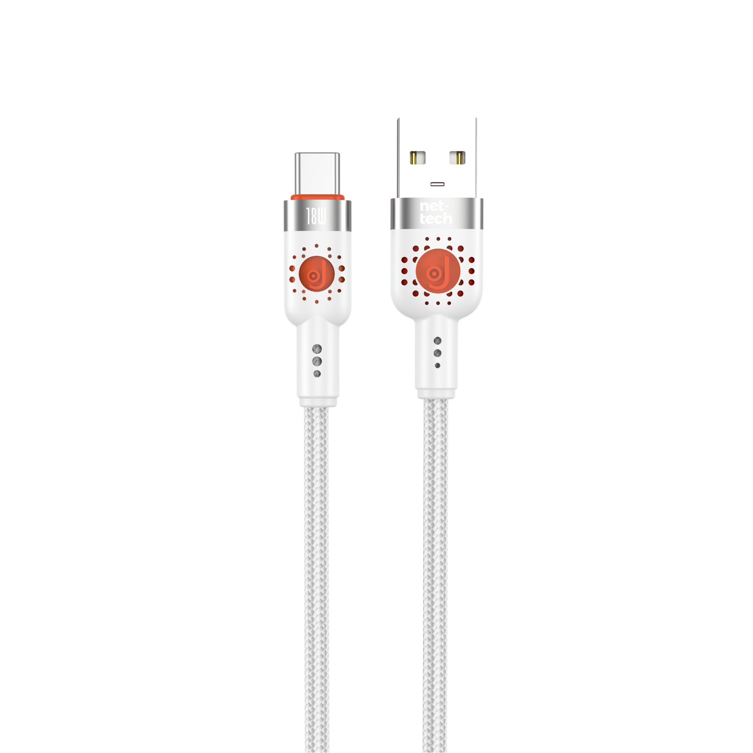 Nettech NT-DC31 18W Plastik 100 Cm Type-C Şarj ve Data Kablosu (Beyaz) NT-108295