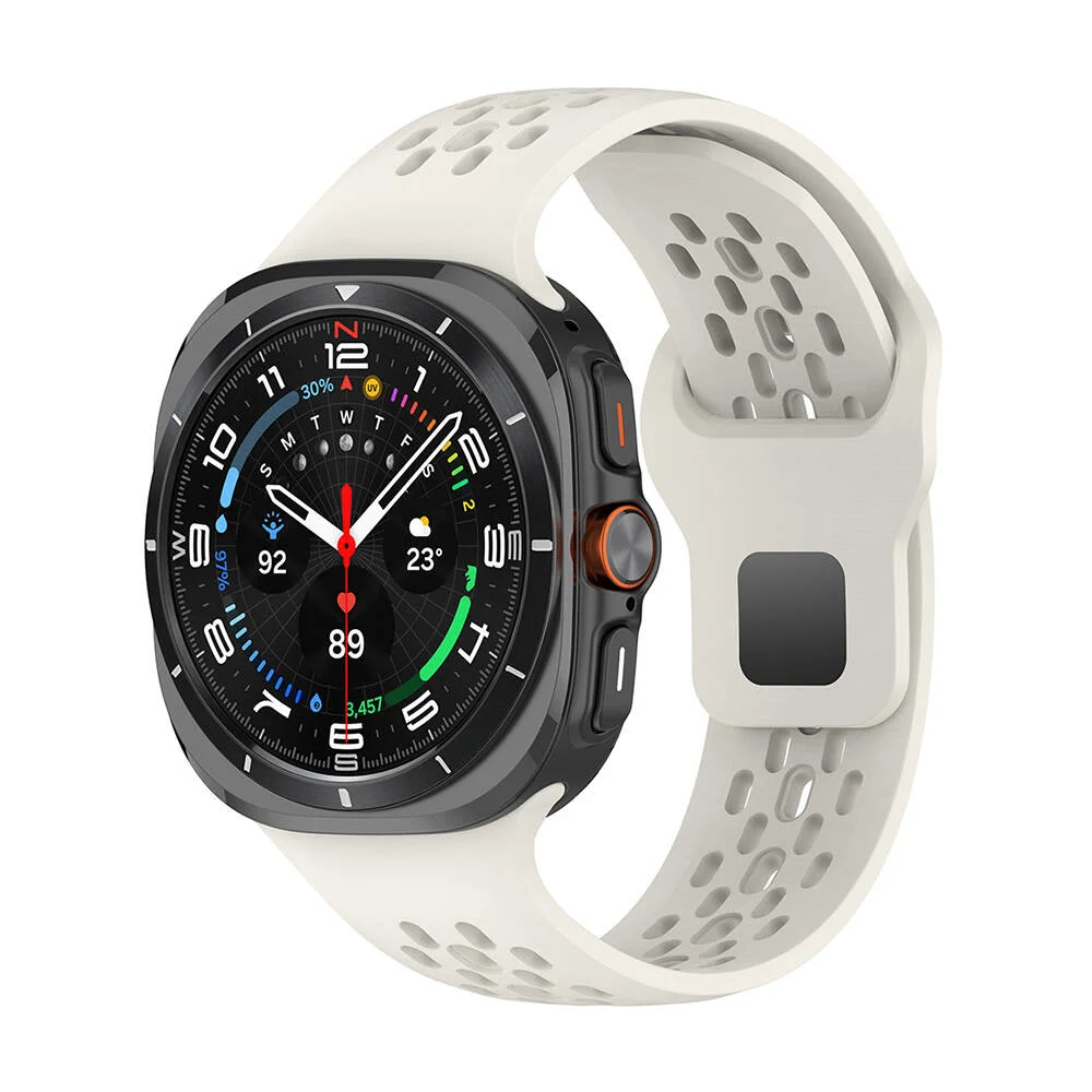 Galaxy Watch Ultra 47mm Zore KRD-119 Delikli Tasarım Silikon Kordon - Starlight