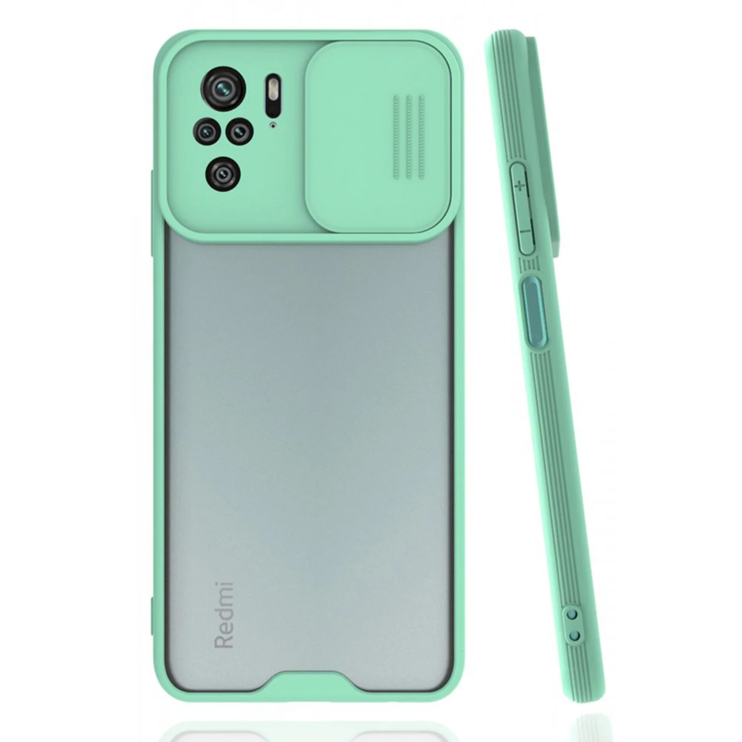 Nettech Xiaomi Redmi Note 10 Uyumlu Platin Kamera Kızaklı Arka Koruma Kılıf (Su Yeşili) NT-86810