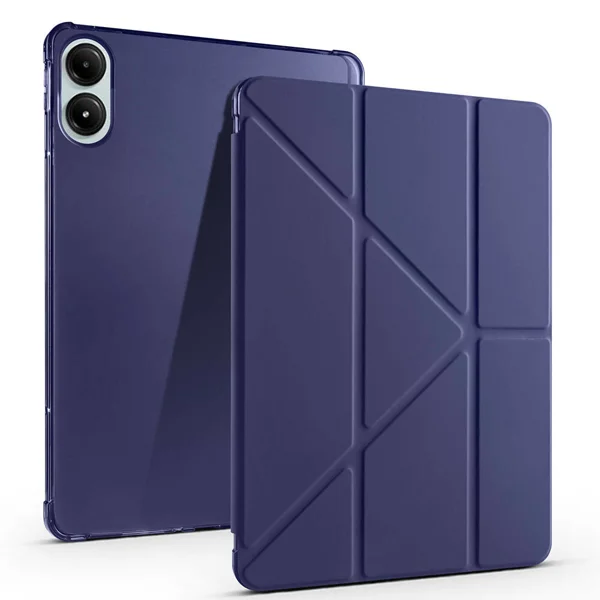 Xiaomi Redmi Pad Pro Kılıf Zore Tri Folding Kalem Bölmeli Standlı Kılıf - Lacivert - 2