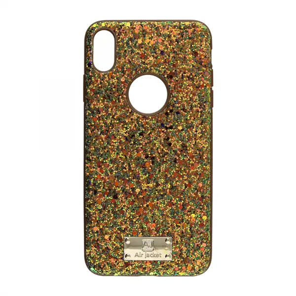 Air Jacket Apple iPhone XS Max Uyumlu Simli Arka Koruma Kılıf (Kahverengi) VR-17820