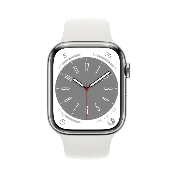 Apple Watch Series 8 - Paslanmaz Çelik - 45mm - Cellular - Gümüş - 2