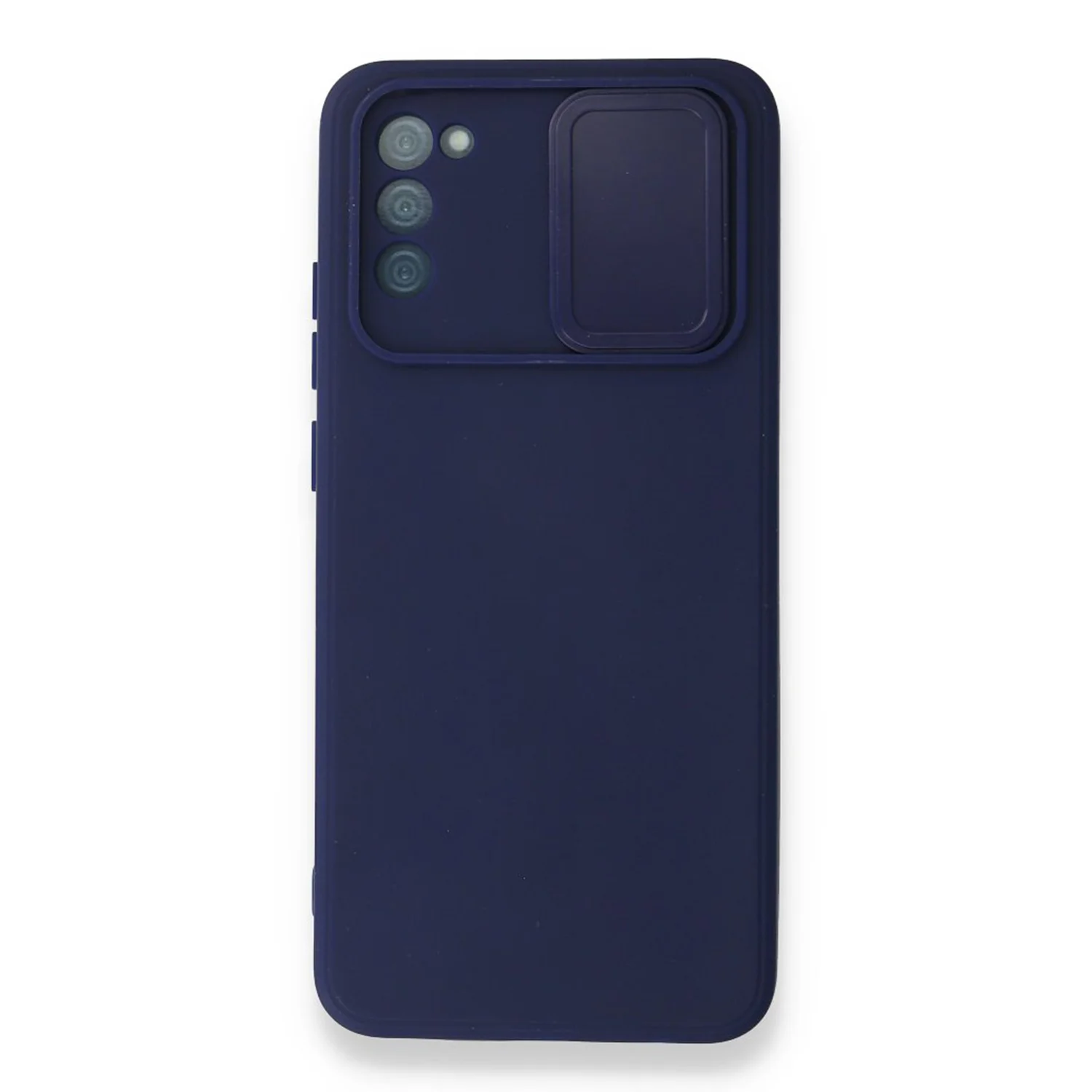 Nettech Samsung Galaxy A02S Uyumlu Kızaklı Kamera Korumalı Arka Koruma Kılıf (Lacivert) NT-87198