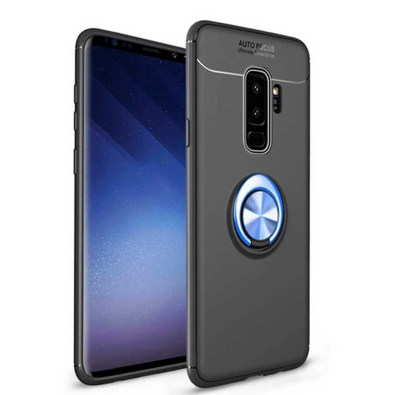 Galaxy S9 Plus Kılıf Zore Ravel Silikon Kapak - Siyah-Mavi
