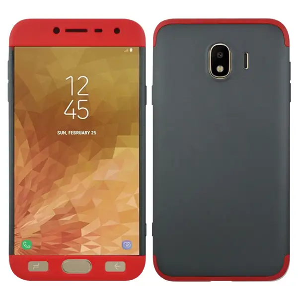 Nettech Samsung Galaxy J400 J4 Uyumlu Ön Arka Koruma Arka Koruma Kılıf (Kırmızı) VR-11027