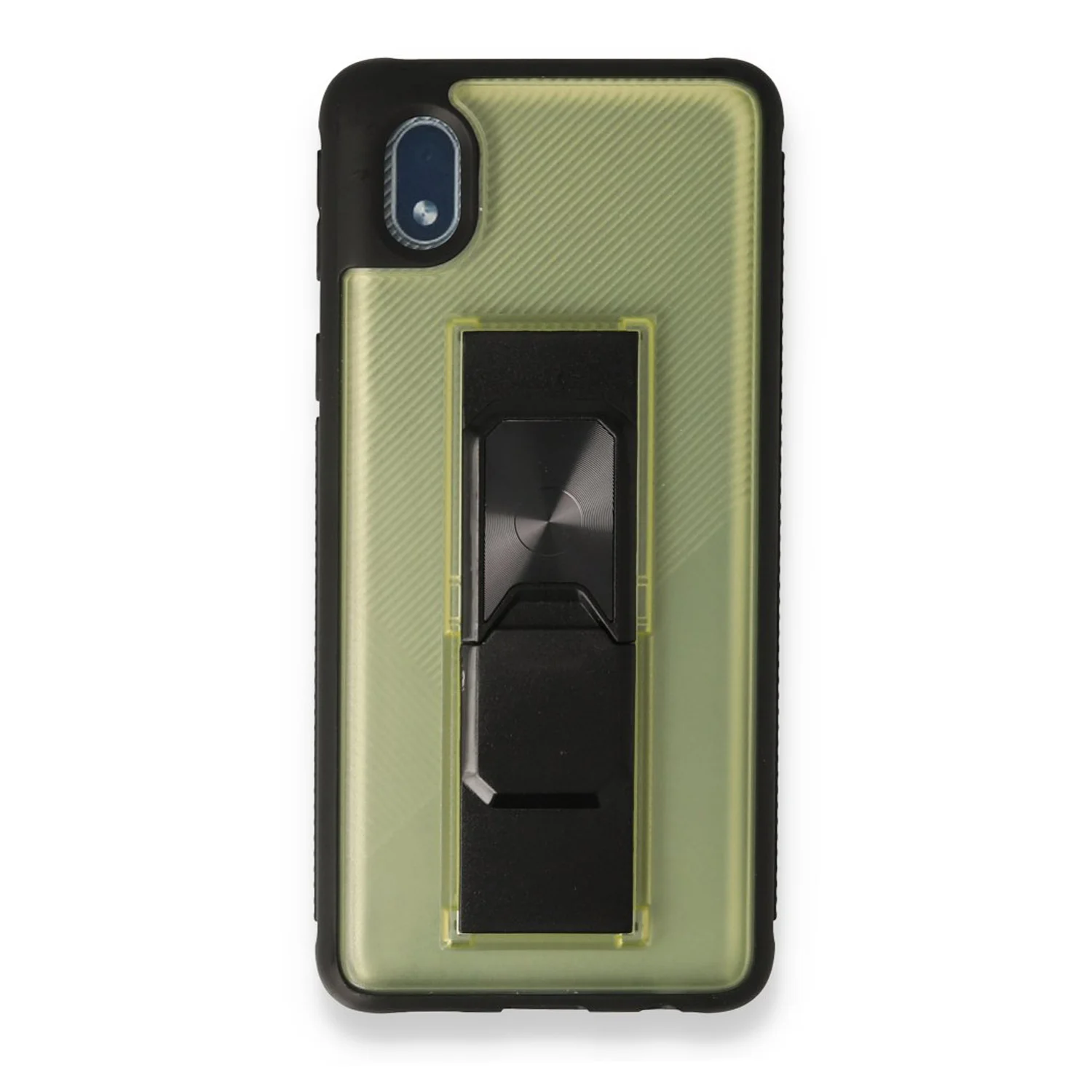 Nettech Samsung Galaxy A01 Core Uyumlu MicroCase Mıknatıs Yüzüklü Arka Koruma Kılıf (Sarı) NT-86956