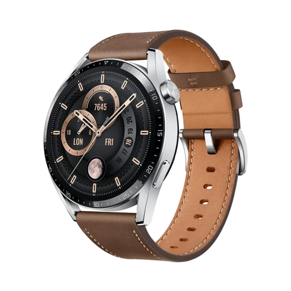 Huawei Watch GT3 Classic - Paslanmaz Çelik - 46mm - GPS - Kahverengi - 1