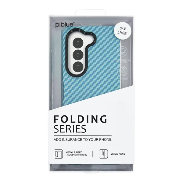 Nettech Samsung Galaxy Z Fold 5 Uyumlu Karbon Seri Arka Koruma Kılıf (Mavi) NT-111516 - 4