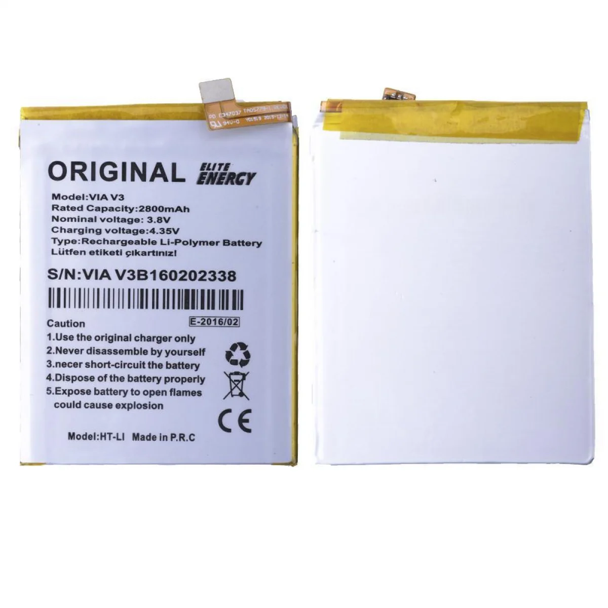 Teknonet Casper Via V3 Uyumlu Casper V3B160202338 2800 MAh Batarya NT-12617