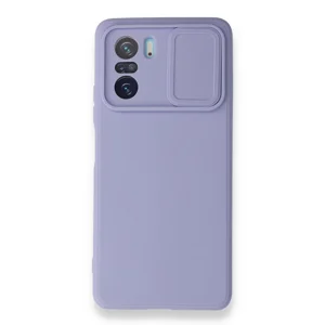Nettech Xiaomi Poco F3 Uyumlu Kızaklı Kamera Korumalı Arka Koruma Kılıf (Lila) NT-87184