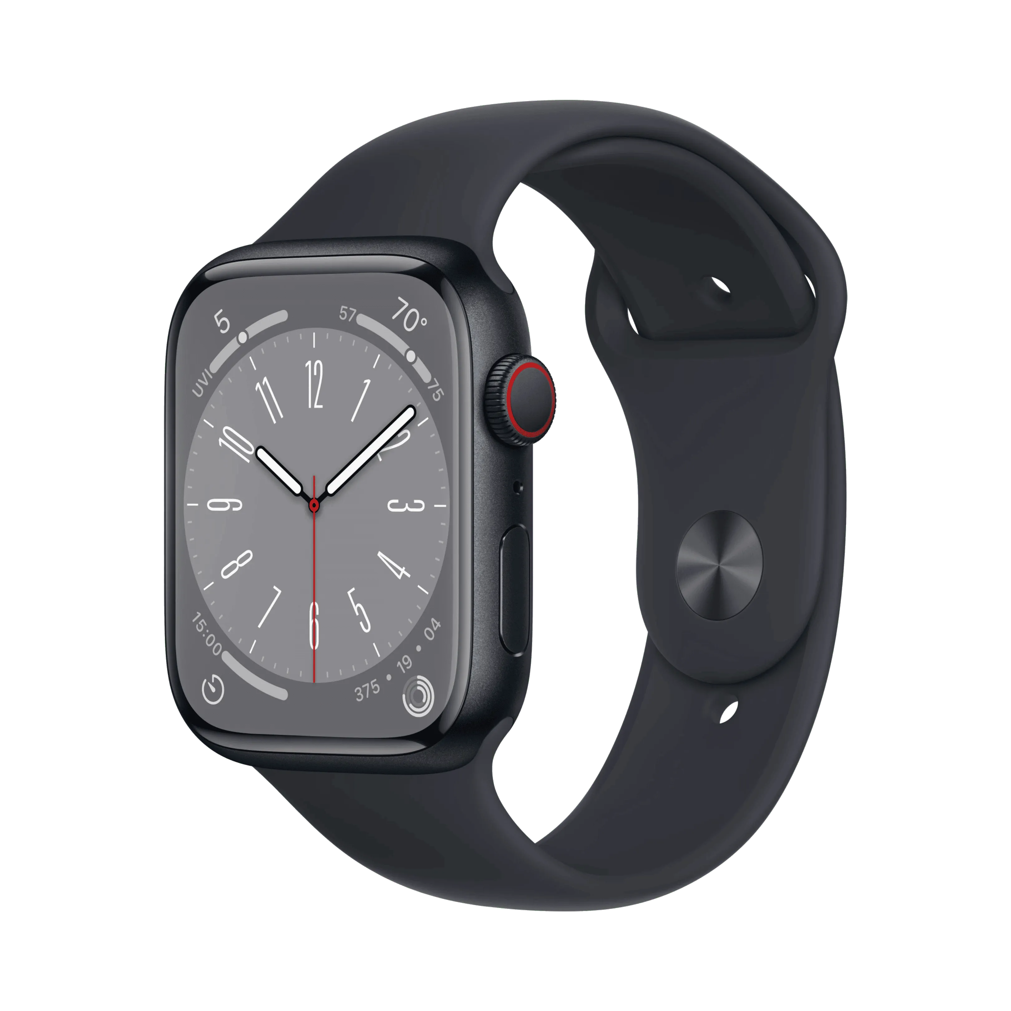 Apple Watch Series 8 - Alüminyum - 45mm - Cellular - Gece yarısı