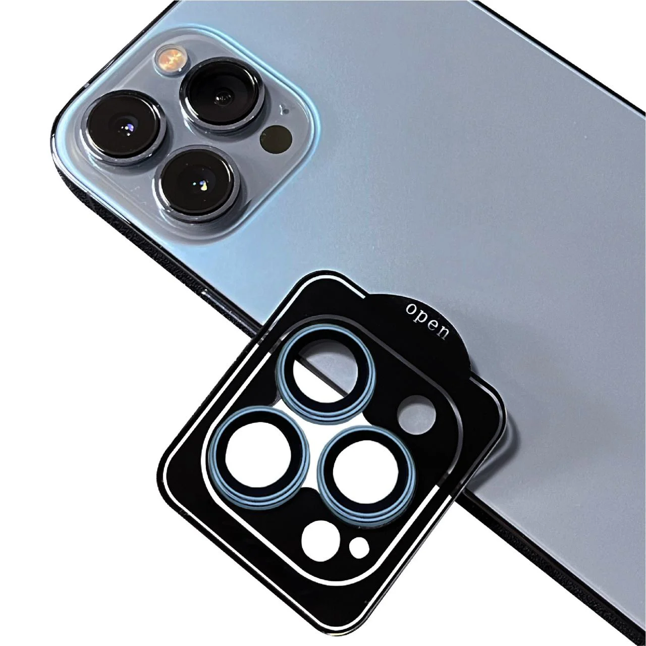 Apple iPhone 13 Pro Zore CL-11 Safir Parmak İzi Bırakmayan Anti-Reflective Kamera Lens Koruyucu - Sierra Mavi