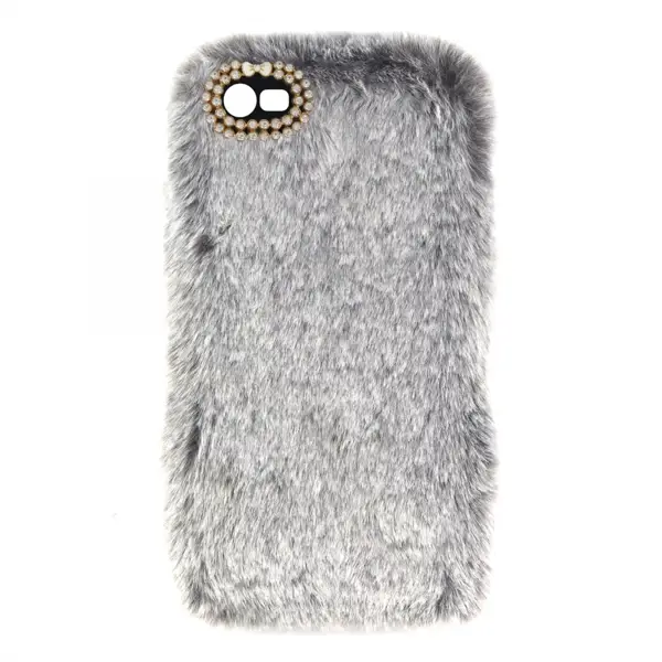 Nettech Apple iPhone 8 Uyumlu Peluş Arka Koruma Kılıf (Gri) VR-12864