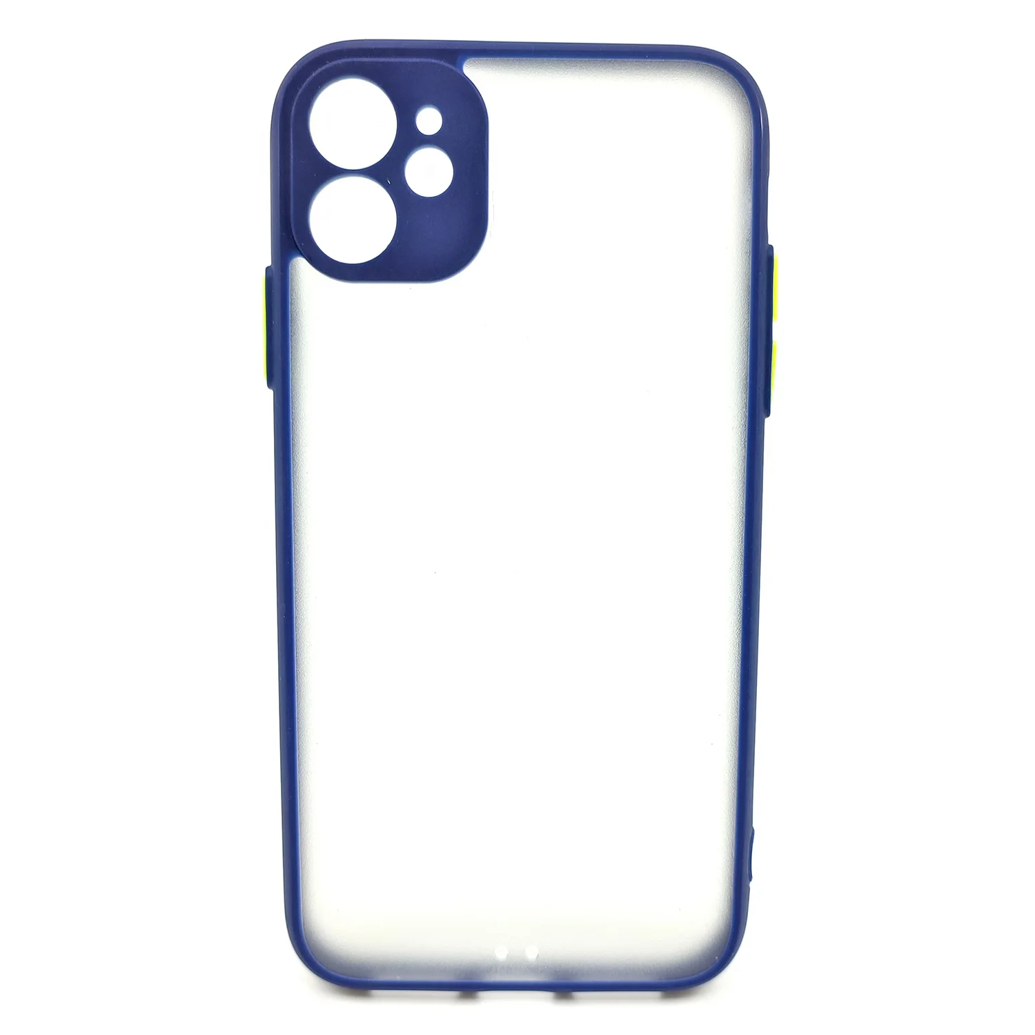 Nettech Apple iPhone 12 Uyumlu Kontrast Renkli Tuş Seri Arka Koruma Kılıf (Mavi) NT-88621
