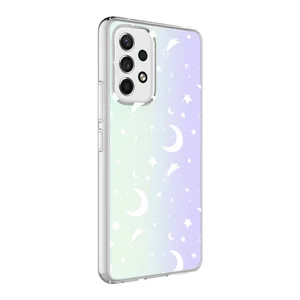 Galaxy A73 Kılıf Zore M-Blue Desenli Kapak - Moon No4