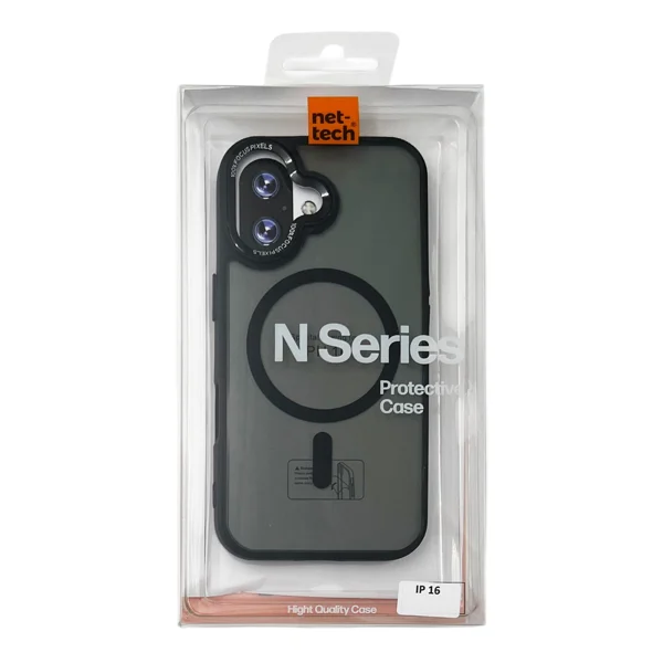 Nettech Apple iPhone 16 Uyumlu Metal Kamera Çerçeveli Magsafe Seri Arka Koruma Kılıf (Siyah) NT-111544 - 3