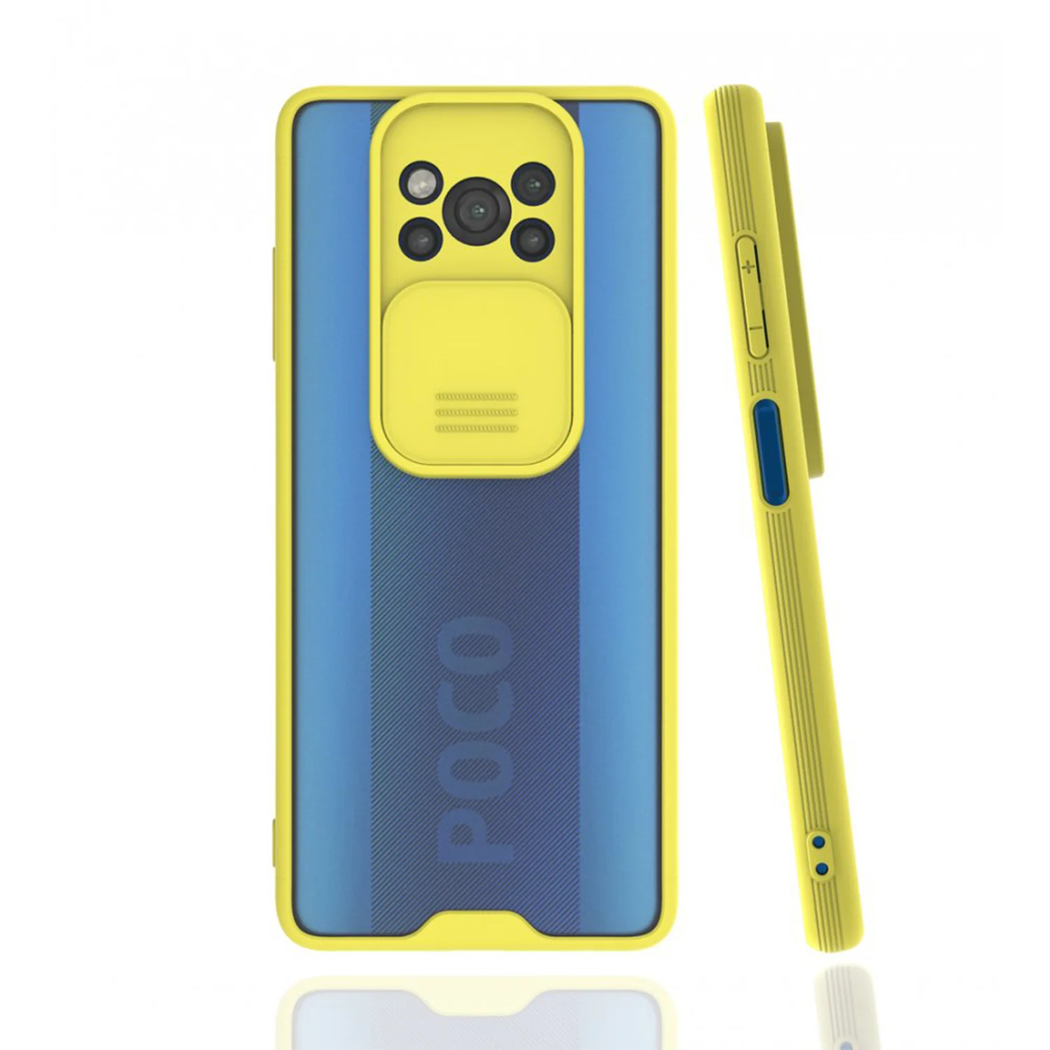 Nettech Xiaomi Poco X3 NFC Uyumlu Platin Kamera Kızaklı Arka Koruma Kılıf (Sarı) NT-86850
