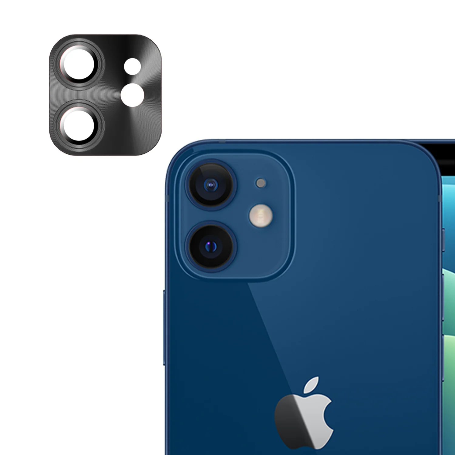 Nettech Apple iPhone 11 Uyumlu Metalik Seri Kamera Cam Koruyucu (Siyah) NT-90359