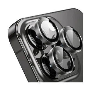 Nettech Apple iPhone 14 Pro Max Uyumlu Alüminyum Seri Kamera Cam Koruyucu (Siyah) NT-103089