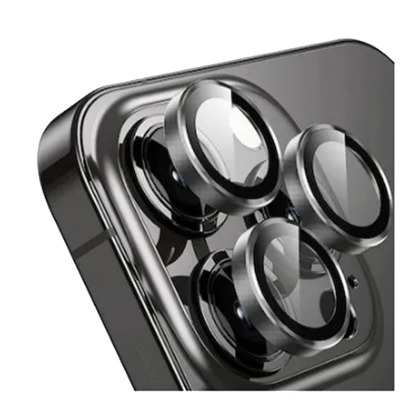 Nettech Apple iPhone 14 Pro Max Uyumlu Alüminyum Seri Kamera Cam Koruyucu (Siyah) NT-103089 - 1