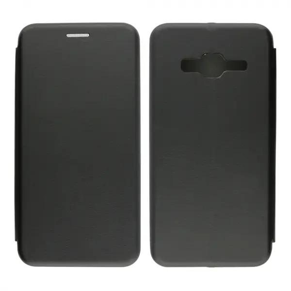 Nettech Samsung Galaxy J300 J3 Uyumlu Lüx Seri Kapaklı Kılıf (Siyah) VR-18120