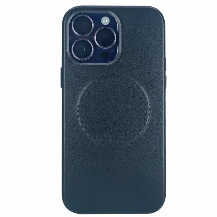 Nettech Apple iPhone 14 Pro Uyumlu Deri Magsafe Seri Arka Koruma Kılıf (Siyah) NT-98266