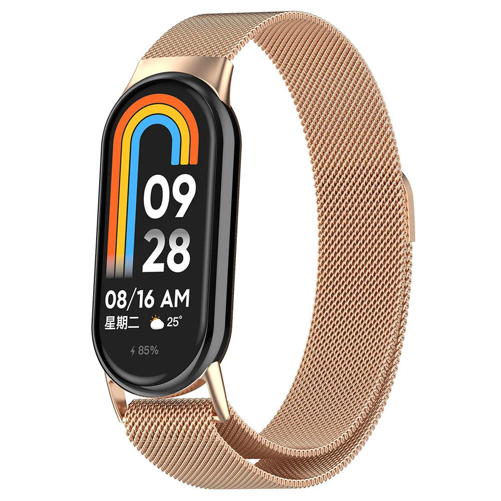 Xiaomi Smart Band 8 Zore KRD-01 Metal Kordon - Rose Gold