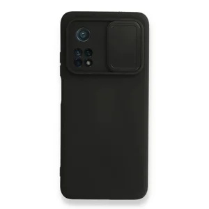 Nettech Xiaomi Mi 10T Uyumlu Kızaklı Kamera Korumalı Arka Koruma Kılıf (Siyah) NT-87176