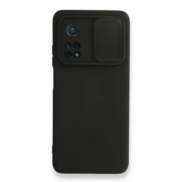 Nettech Xiaomi Mi 10T Uyumlu Kızaklı Kamera Korumalı Arka Koruma Kılıf (Siyah) NT-87176 - 1