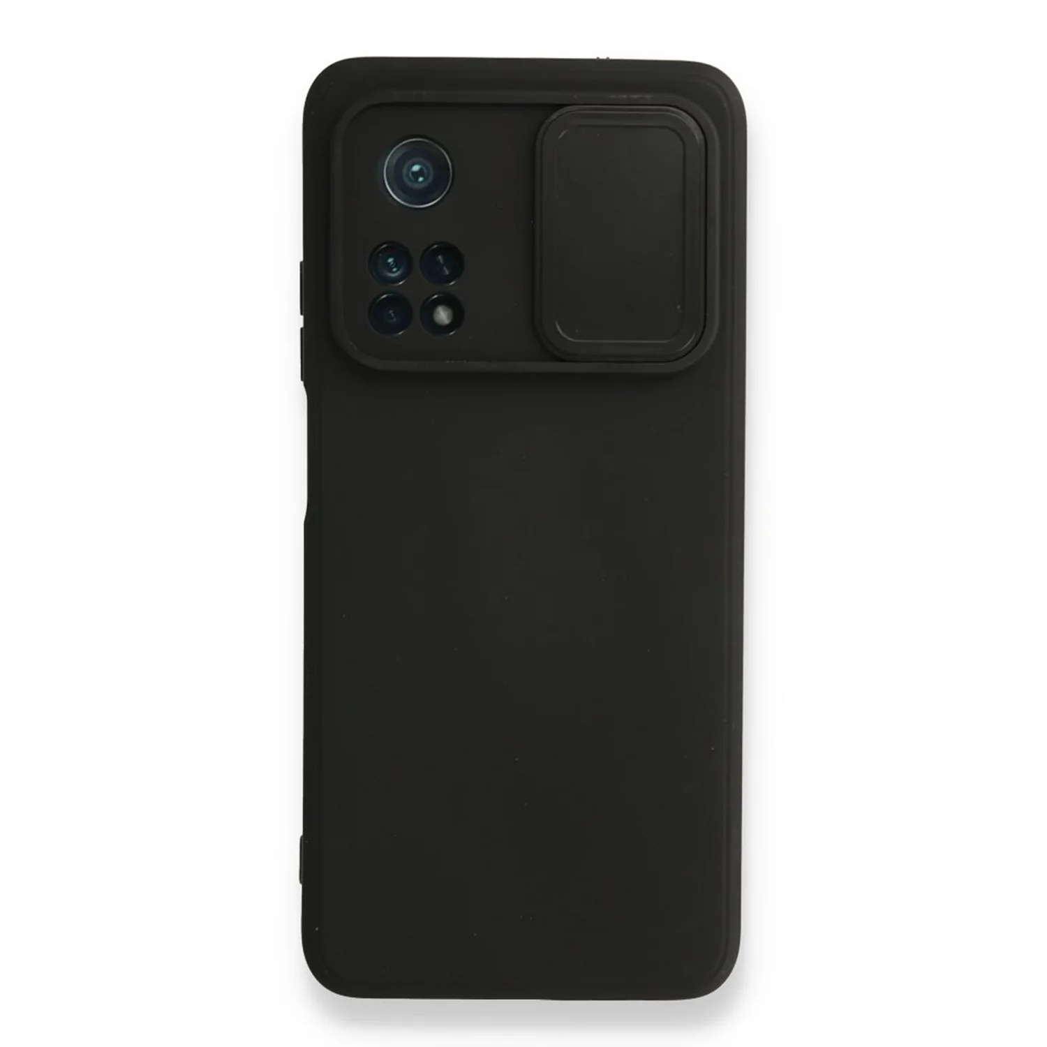 Nettech Xiaomi Mi 10T Uyumlu Kızaklı Kamera Korumalı Arka Koruma Kılıf (Siyah) NT-87176