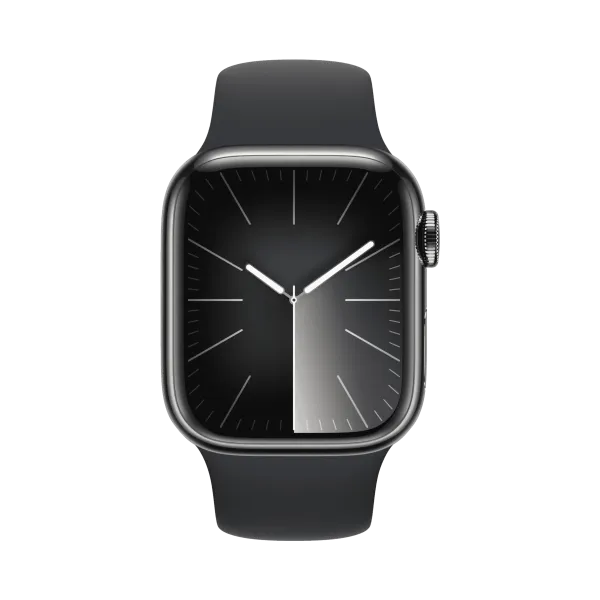 Apple Watch Series 9 - Paslanmaz Çelik - 41mm - Cellular - Gece yarısı - 2