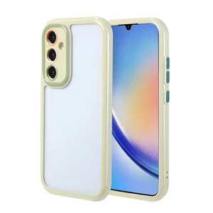 Galaxy A34 Kılıf Kamera Korumalı Renkli Kenar ve Çerçeve Tasarımlı Zore Vitamin Kapak - Yeşil