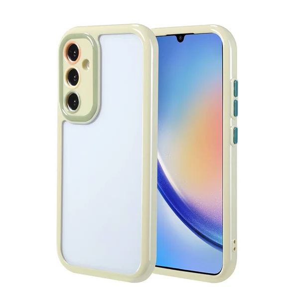 Galaxy A34 Kılıf Kamera Korumalı Renkli Kenar ve Çerçeve Tasarımlı Zore Vitamin Kapak - Yeşil - 1