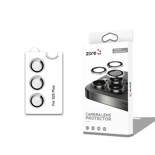 Galaxy S25 Plus Zore CL-12 Premium Safir Parmak İzi Bırakmayan Anti-Reflective Kamera Lens Koruyucu - Gümüş - 1