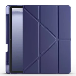 Galaxy Tab A9 Kılıf Zore Tri Folding Kalem Bölmeli Standlı Kılıf - Lacivert