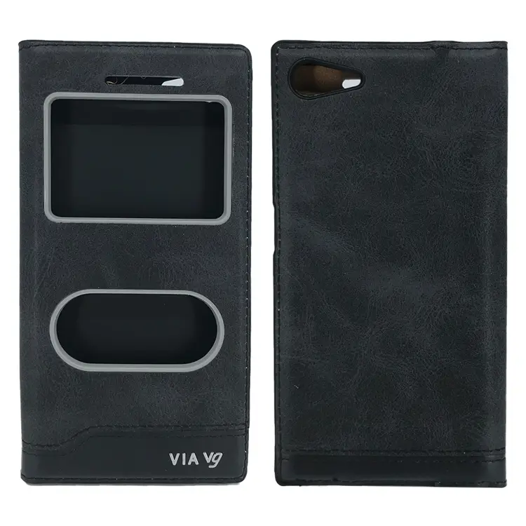 Nettech Casper Via V9 Uyumlu Pencereli Kapaklı Kılıf (Siyah) VR-2139