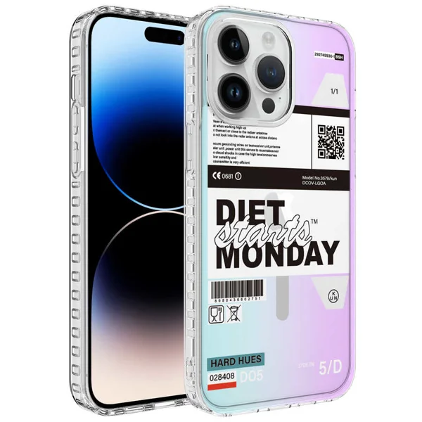 Apple iPhone 14 Pro Kılıf Airbag Kenarlı Renkli Desenli Silikon Zore Elegans Kapak - NO5 - 1