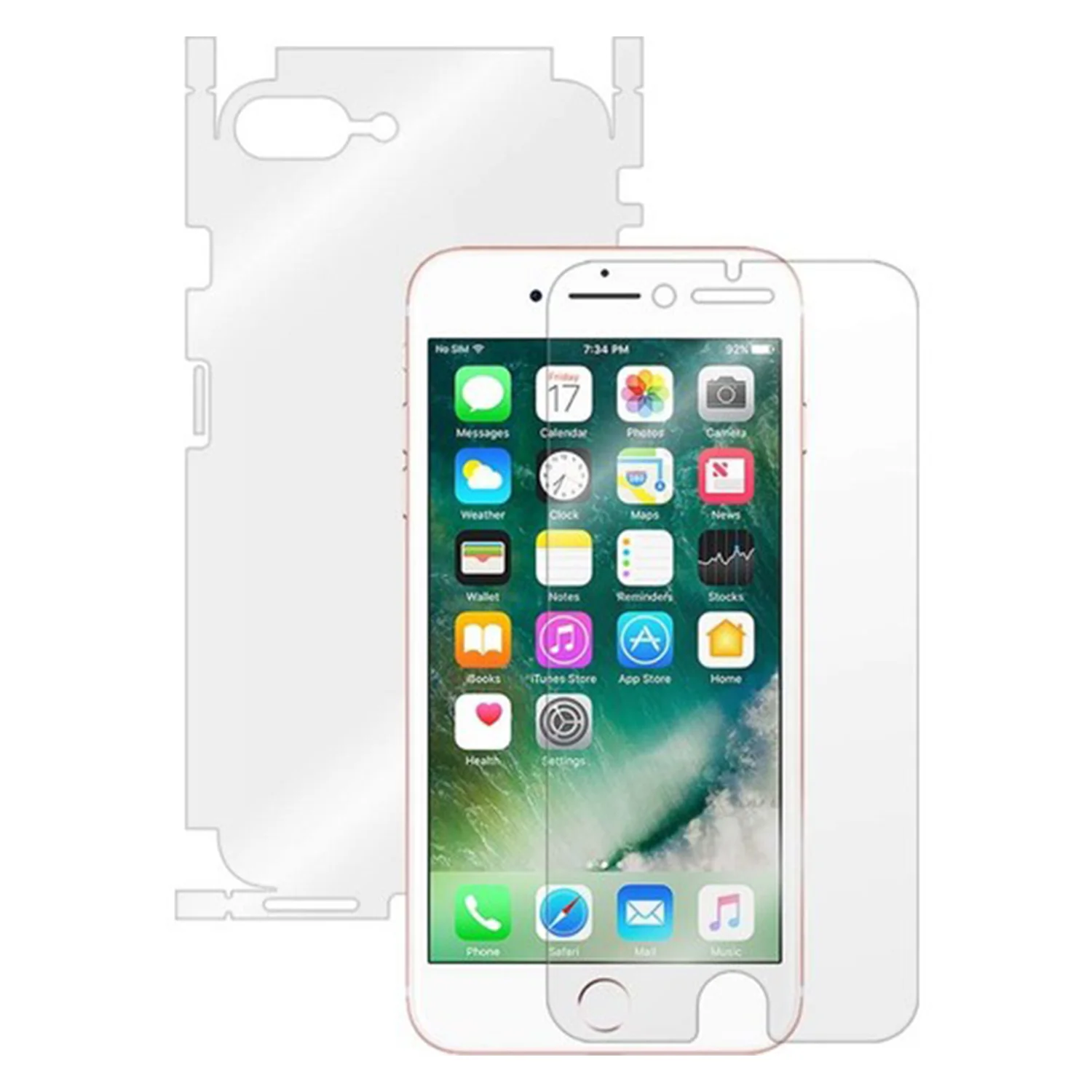 Helt Apple iPhone 7 Uyumlu Ön ve Arka Koruma 360 Full Kaplama (Şeffaf) NT-22022