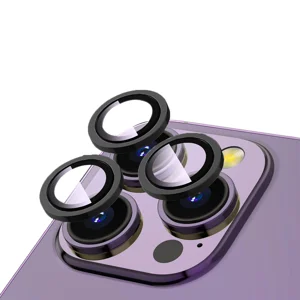 Apple iPhone 15 Pro Zore CL-12 Premium Safir Parmak İzi Bırakmayan Anti-Reflective Kamera Lens Koruyucu - Siyah
