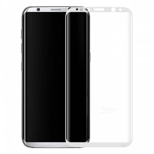 Helt Samsung Galaxy G955 S8 Plus Uyumlu 3D SuperGlass Full Cam Koruyucu (Beyaz) VR-9519 - 1