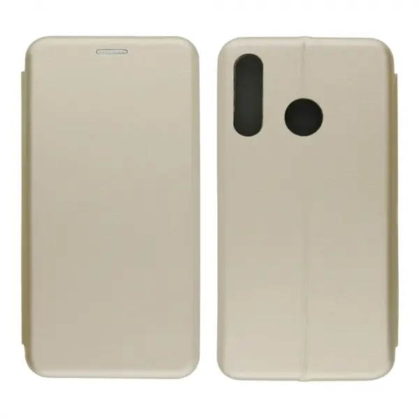 Nettech Huawei P30 Lite Uyumlu Lüx Seri Kapaklı Kılıf (Gold) VR-18187