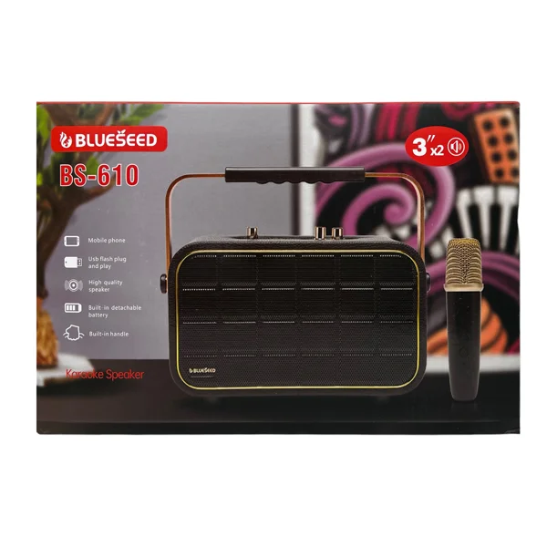 Blueseed BS-610 Karaoke Box Kablosuz Hoparlör - Speaker (Siyah) NT-108800 - 4