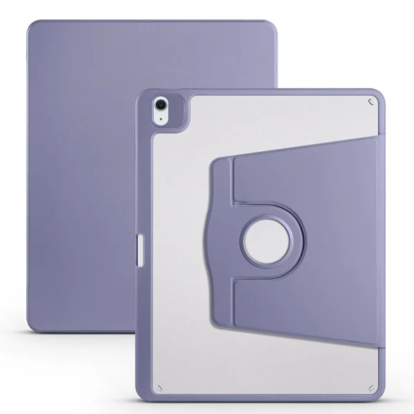 Apple iPad Air 13 2024 Kılıf Zore Termik Kalem Bölmeli Dönebilen Standlı Kılıf - Lavendery Gray - 1