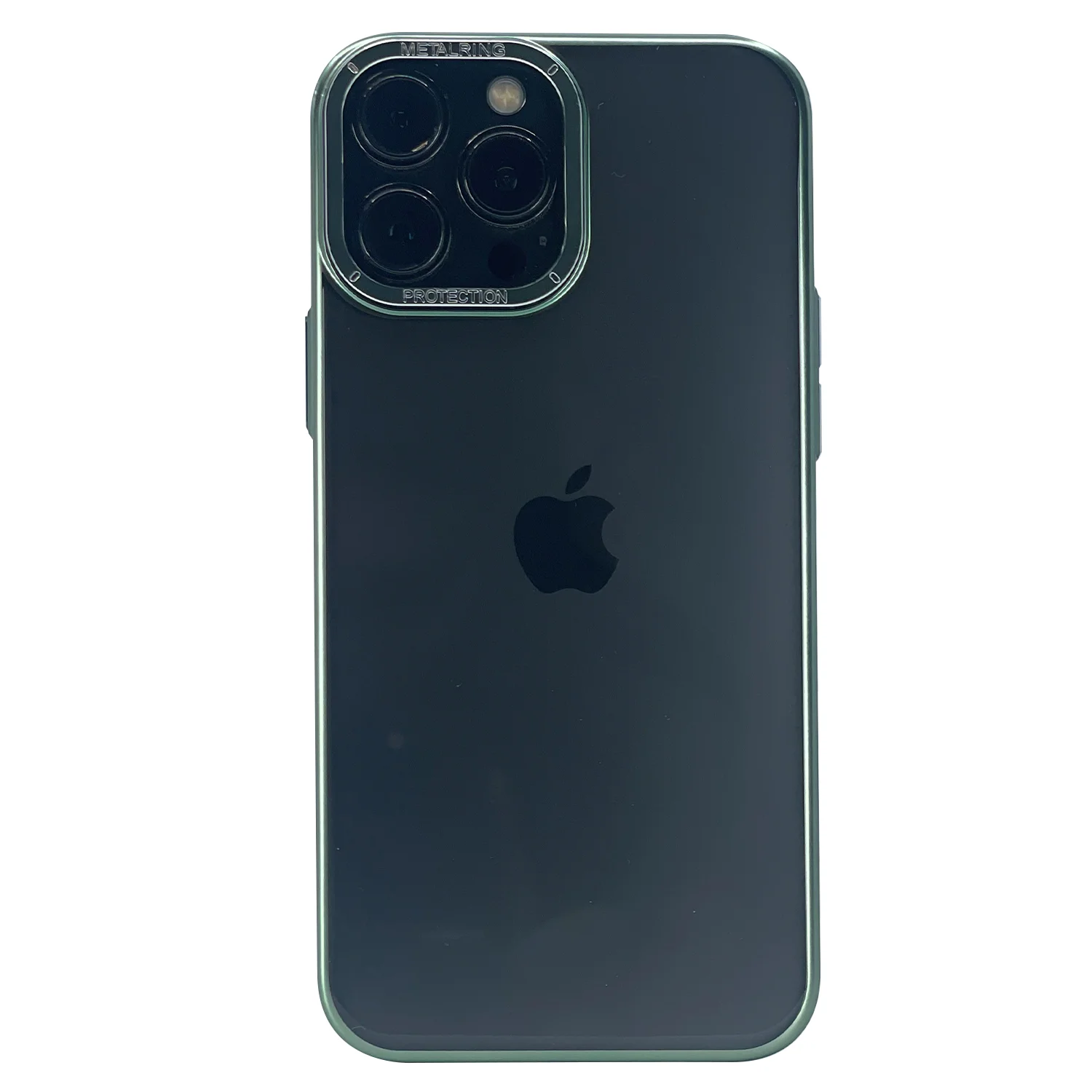 Nettech Apple iPhone 13 Pro Uyumlu Mika Renkli Metal Çerçeveli Seri Arka Koruma Kılıf (Yeşil) NT-100975