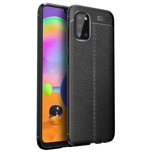 Galaxy A31 Kılıf Zore Niss Silikon Kapak - Siyah - 1