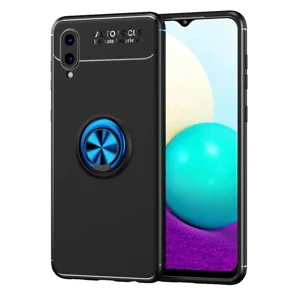 Galaxy A02 Kılıf Zore Ravel Silikon Kapak - Siyah-Mavi
