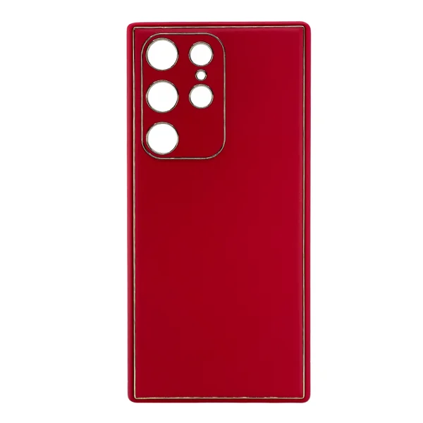 Nettech Samsung Galaxy S23 Ultra Uyumlu Coco Leather Seri Arka Koruma Kılıf (Kırmızı) NT-99844 - 1