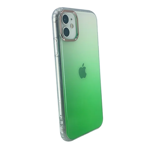 Nettech Apple iPhone 11 Uyumlu Sert Gökkuşağı Seri Arka Koruma Kılıf (Yeşil) NT-97947 - 2