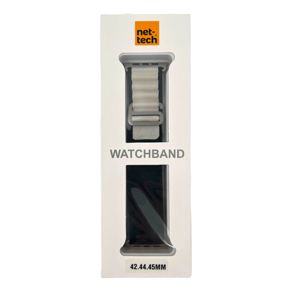 Nettech Apple Watch Seri 42/44 mm Uyumlu Kumaş Kordon (Siyah Beyaz) NT-110226 - 1