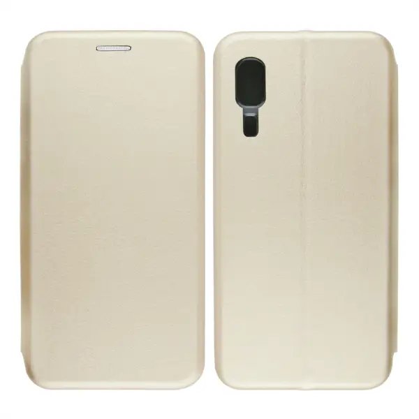 Nettech Samsung Galaxy A2 Core Uyumlu Lüx Seri Kapaklı Kılıf (Gold) VR-18117